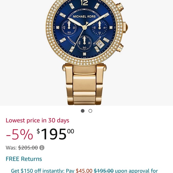 Michael Kors MK6262 Gold Parker Chronograph Blue DIAL Womens Watch - Picture 7 of 9